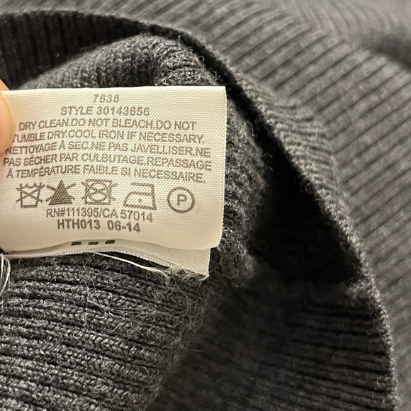 Tory Burch Gray Ribbed Knit Merino Wool Turtleneck Sweater size XL - Picture 9 of 9